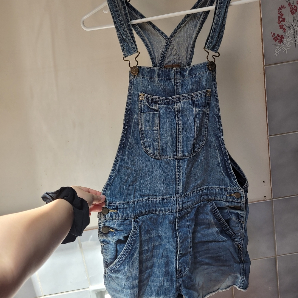 Denim shorts overalls